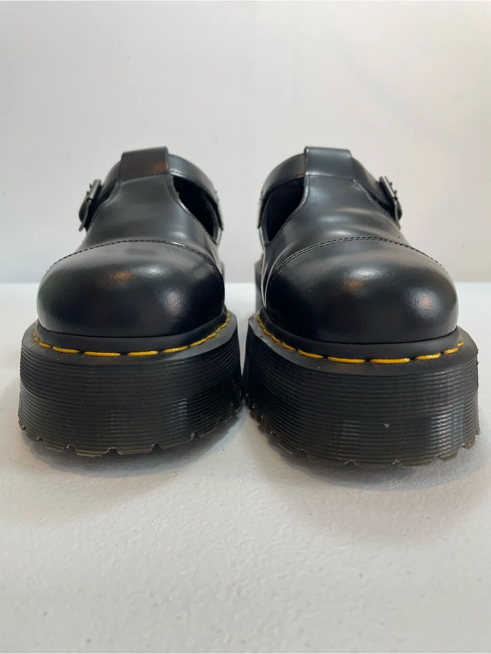 Dr. Martens Bethan Black T-Bar Mary Jane Shoes w/ Quad Platform Sole - Size 10